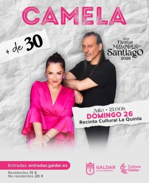 Camela, primeros artistas confirmados para las 544&ordm; Fiestas Mayores de Santiago 2026 de G&aacute;ldar