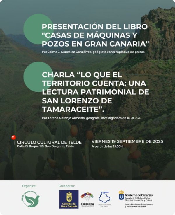 Turcón inicia nueva temporada de charlas sobre el patrimonio cultural y el medio ambiente el viernes día 19 de septiembre