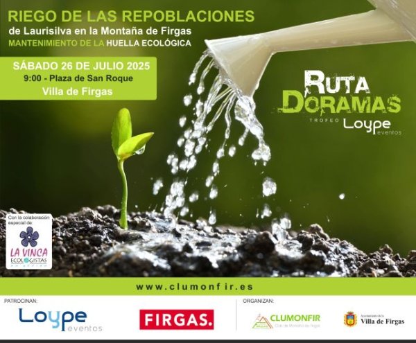 Acción Medioambiental de riego y mantenimiento de las repoblaciones de Laurisilva y Termófilo en la Montaña de Firgas e el sábado 26 de julio