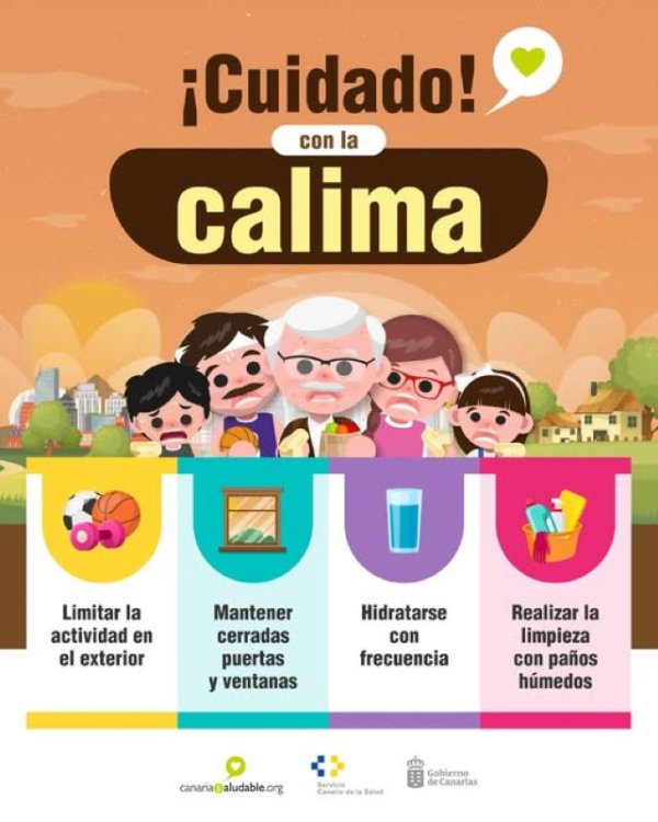 Sanidad recomienda a las personas más sensibles tomar precauciones ante la presencia de calima
