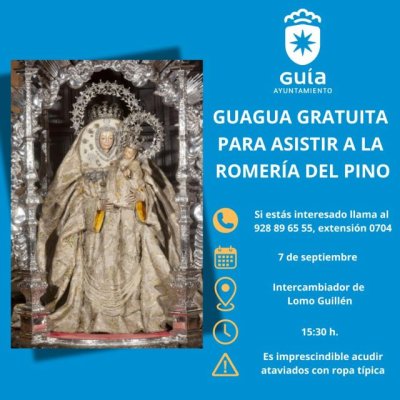 El Ayuntamiento de Gu&iacute;a facilita transporte en guagua para asistir a la Romer&iacute;a del Pino