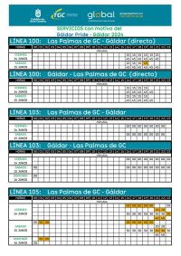 El G&aacute;ldar Pride contar&aacute; con refuerzo de guaguas el viernes 14 y el s&aacute;bado 15 de junio