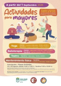 Gáldar: El 25 de agosto abren las inscripciones para yoga, bailoterapia, mantenimiento físico y teatro en los Clubes de Mayores