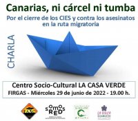 Firgas: Charla sobre la petición de cierre de los CIES y la denuncia de los asesinatos y desapariciones en la ruta migratoria canaria