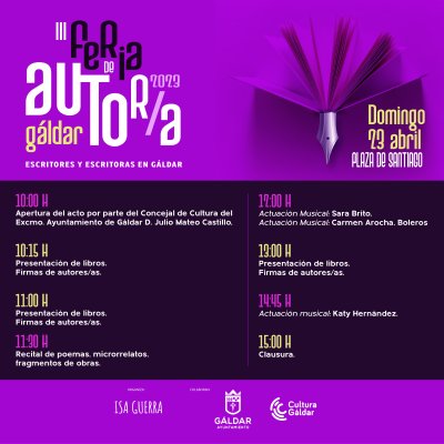 G&aacute;ldar celebra el domingo la III Feria de Autores y Escritores con motivo del D&iacute;a Internacional del Libro