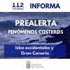 El Gobierno declara la prealerta por fenómenos costeros en las islas occidentales y Gran Canaria