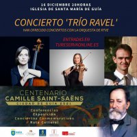 Gu&iacute;a: Concierto del &lsquo;Tr&iacute;o Ravel&rsquo;, miembros de la Orquesta de RTVE, este jueves, dentro del Centenario de Camille Saint Sa&euml;ns
