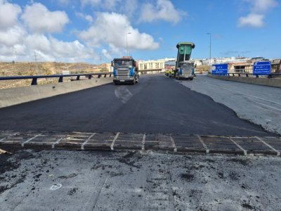 El Cabildo abrirá en la tarde del lunes  al completo la Circunvalación tras adelantar 13 días las obras de impermeabilización
