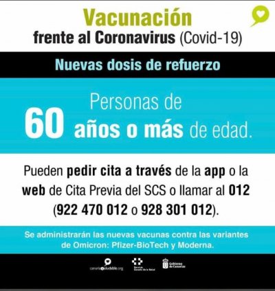 Sanidad inicia desde hoy la inoculaci&oacute;n de los mayores de 60 a&ntilde;os con las vacunas adaptadas a las nuevas variantes