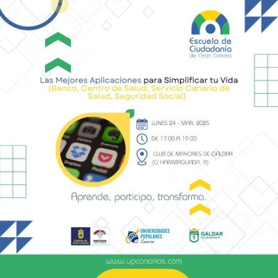 Gáldar: La Escuela de Ciudadanía de Gran Canaria organiza para el 24 de marzo un taller sobre el uso de aplicaciones