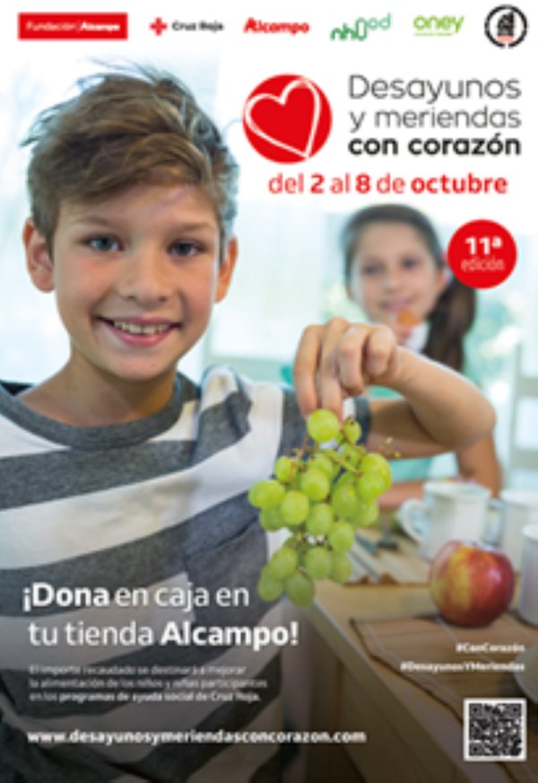 ‘Desayunos y meriendas Con Corazón’ para niños atendidos por Cruz Roja en los hipermercados de Alcampo
