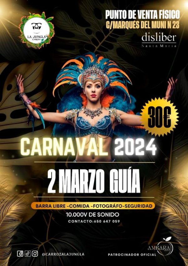 Últimos días para adquirir las entradas para la Carroza &#039;La Jungla&#039; que recorrerá Guía durante la Gran Cabalgata del ‘Carnaval en Familia’