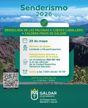 G&aacute;ldar: El programa municipal de Senderos 2026 arranca desde la Degollada de las Palomas el 23 de mayo