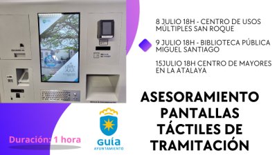 Gu&iacute;a: Nuevas sesiones de asesoramiento personalizado de las pantallas t&aacute;ctiles en San Roque, la Biblioteca P&uacute;blica y el Centro de Mayores