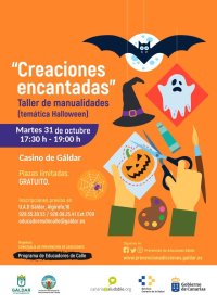 G&aacute;ldar: El programa 'Educadores de Calle' organiza el martes el taller de manualidades 'Creaciones encantadas' por Halloween