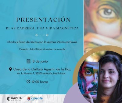 Ver&oacute;nica Pav&eacute;s, presenta su libro &lsquo;Blas Cabrera: una vida magn&eacute;tica&rsquo; en Lanzarote