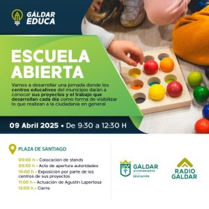 Gáldar: Aplazada la jornada de Escuela Abierta en la Plaza de Santiago de este miércoles por la alerta por lluvias