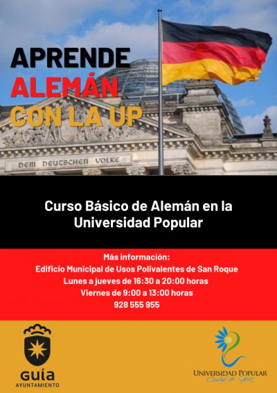 La Universidad Popular Ciudad de Gu&iacute;a abre la matr&iacute;cula para un curso b&aacute;sico de Alem&aacute;n