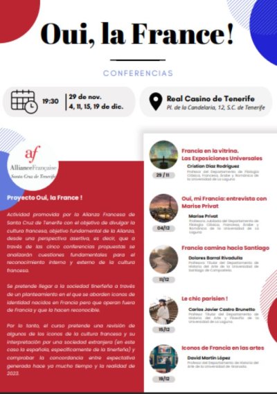 La Alianza Francesa de Santa Cruz organiza unas jornadas para divulgar la cultura francesa