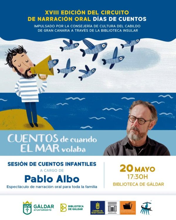 Pablo Albo presenta 'Cuentos de cuando la mar volaba' en la Biblioteca de G&aacute;ldar