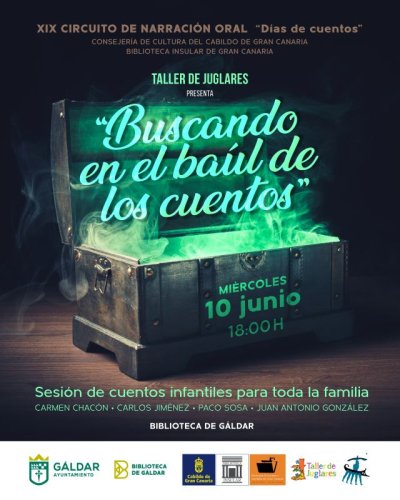 La Biblioteca de G&aacute;ldar acoge el 10 de junio el espect&aacute;culo familiar &lsquo;Buscando en el ba&uacute;l de los cuentos&rsquo;
