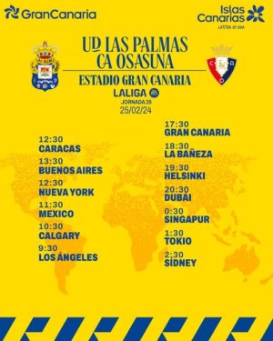 Radio Faro del Noroeste retransmite hoy domingo, 24-02-24, a las 17.30 horas: UD Las Palmas - CA Osasuna