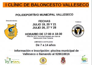 Valleseco oferta el I Clinic de Baloncesto con la colaboración del Club Baloncesto Gran Canaria