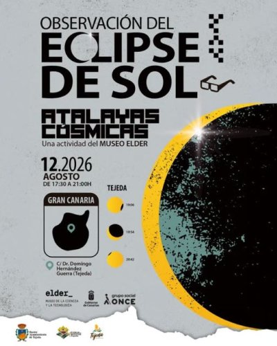 Tejeda: El próximo miércoles 12 de agosto de 2026 se acogerá una actividad especial de observación del eclipse solar