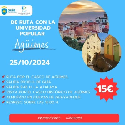 La Universidad Popular de Gu&iacute;a organiza una salida l&uacute;dico-cultural para conocer el casco hist&oacute;rico de Ag&uuml;imes