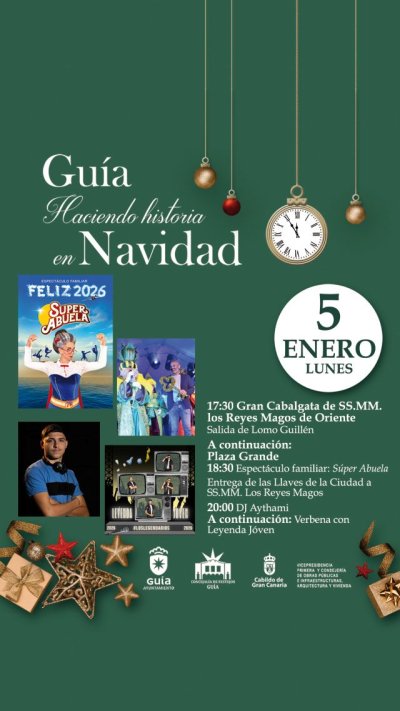 Gran Cabalgata de Reyes y el espect&aacute;culo familiar &lsquo;S&uacute;per Abuela, &iexcl;Feliz 2026!&rsquo; este 5 de enero en Gu&iacute;a