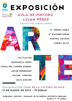 Inauguración de la exposición colectiva del Aula de Pintura Luján Pérez y clausura del taller de escritura de Santiago Gil