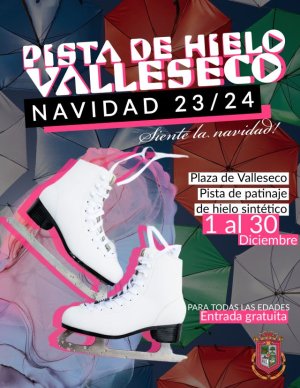 Comienza la Navidad en Valleseco con su pista de patinaje