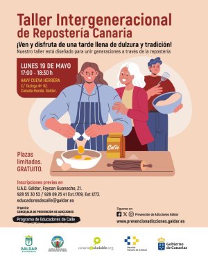 Gáldar: Educadores de Calle organiza un taller de repostería canaria el lunes 19 de mayo en Cañada Honda