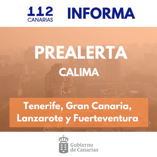 El Gobierno de Canarias declara la prealerta por calima en las islas orientales y Tenerife
